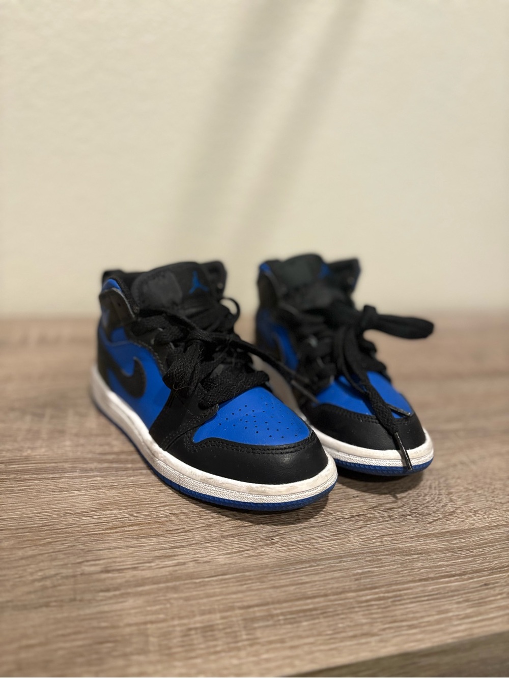 Nike Kids Black and Blue High-Top Sneakers